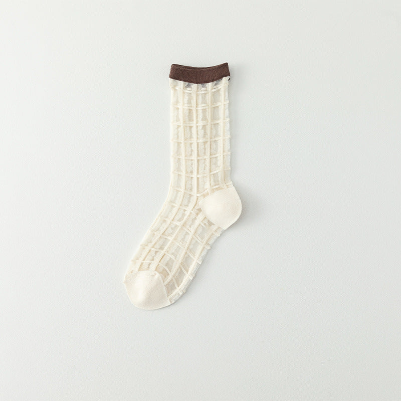 Sheer Glass Socks - Thin, Breathable Mid-Calf Trendy Socks