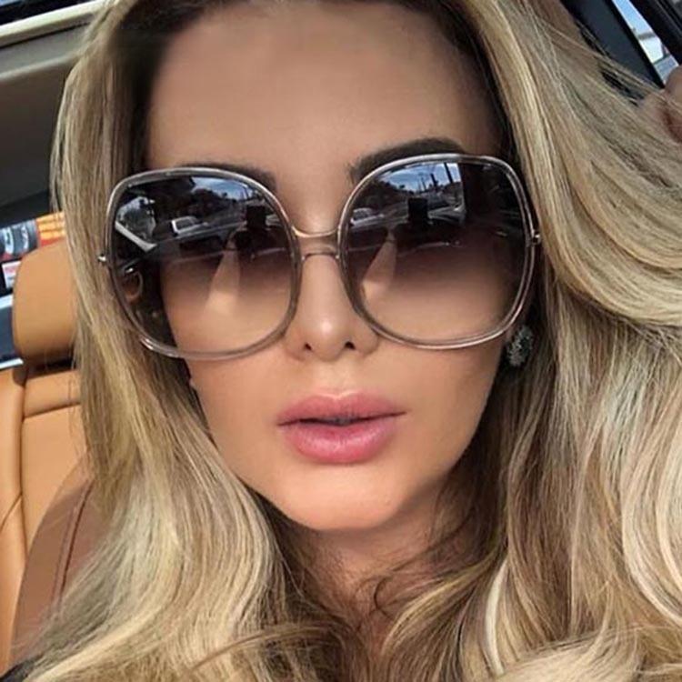 Round Sunglasses Woman Oversized Gradient Fashion Sunglasses