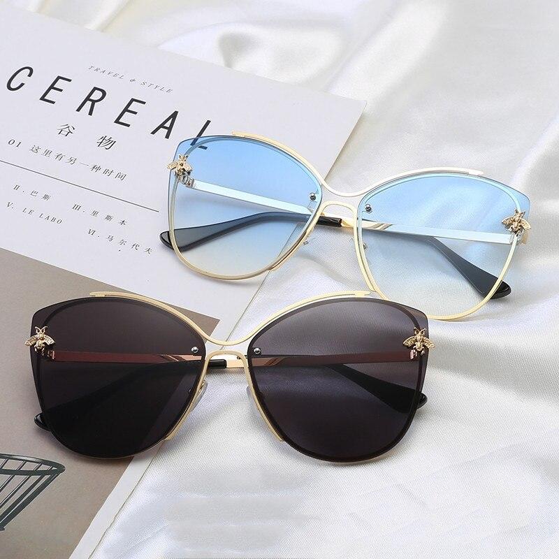 2021 Glittery Frame Irregular Sunglasses Gradient Luxury Cat Eye Eyewear