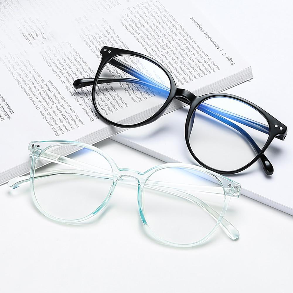 2021 Trends Office Anti Blue Light Oversized Round Glasses Computer Women Blue Blocking Gaming Big Size Men Eyeglasses Frame