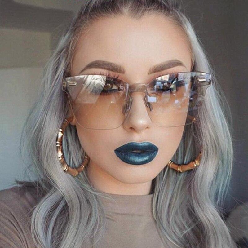 Candy Color Cat Eye Sunglasses Women Clear Lens Big Frame Shades Acetate Eyewear Ladies One Piece Sexy Sun Glasses Female