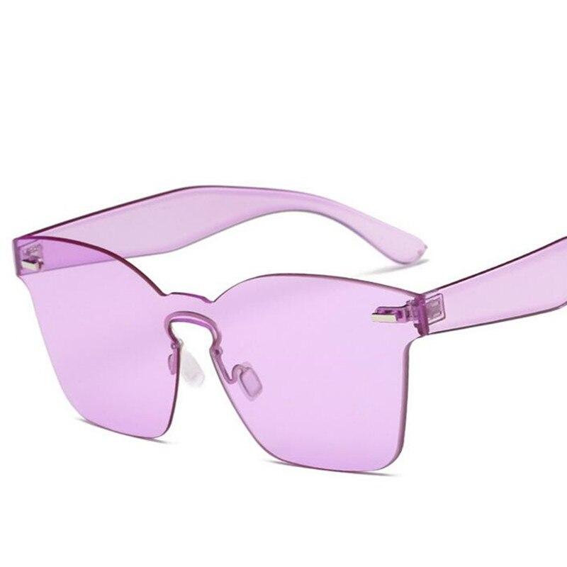 Candy Color Cat Eye Sunglasses Women Clear Lens Big Frame Shades Acetate Eyewear Ladies One Piece Sexy Sun Glasses Female