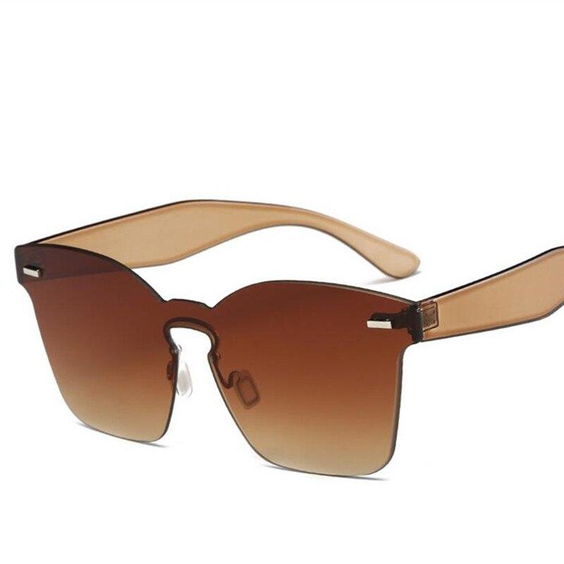 Candy Color Cat Eye Sunglasses Women Clear Lens Big Frame Shades Acetate Eyewear Ladies One Piece Sexy Sun Glasses Female