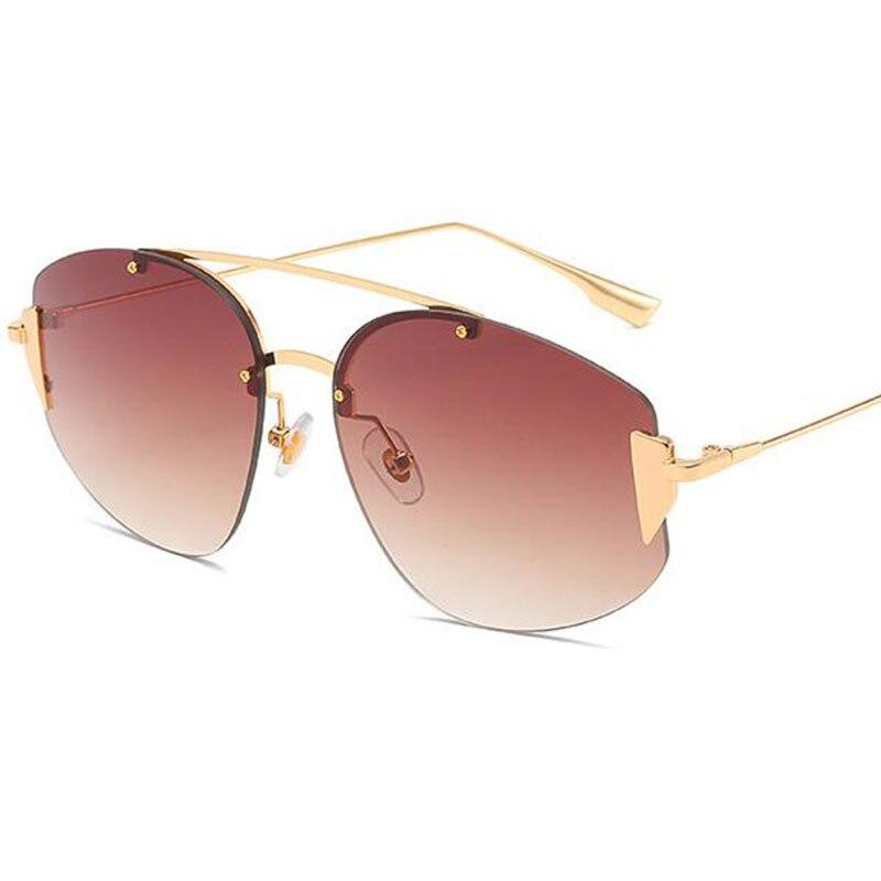 New Sunglasses Ladies Shades Luxury Brand Designer Driving Womens Glasses Summer Beach Rimless Sunglasses