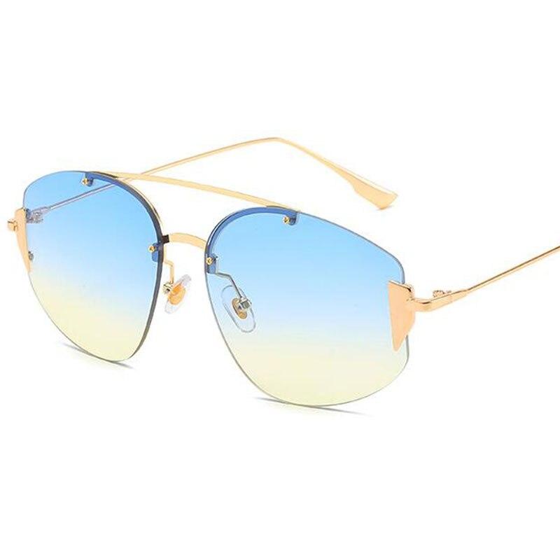 New Sunglasses Ladies Shades Luxury Brand Designer Driving Womens Glasses Summer Beach Rimless Sunglasses