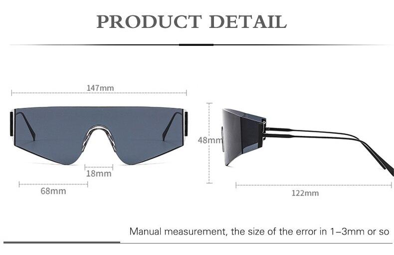 Trend One Piece Rimless Sunglasses Women Men Brand Designer Oversized Goggle Sun Glasses For Men UV400 Eyeglasses