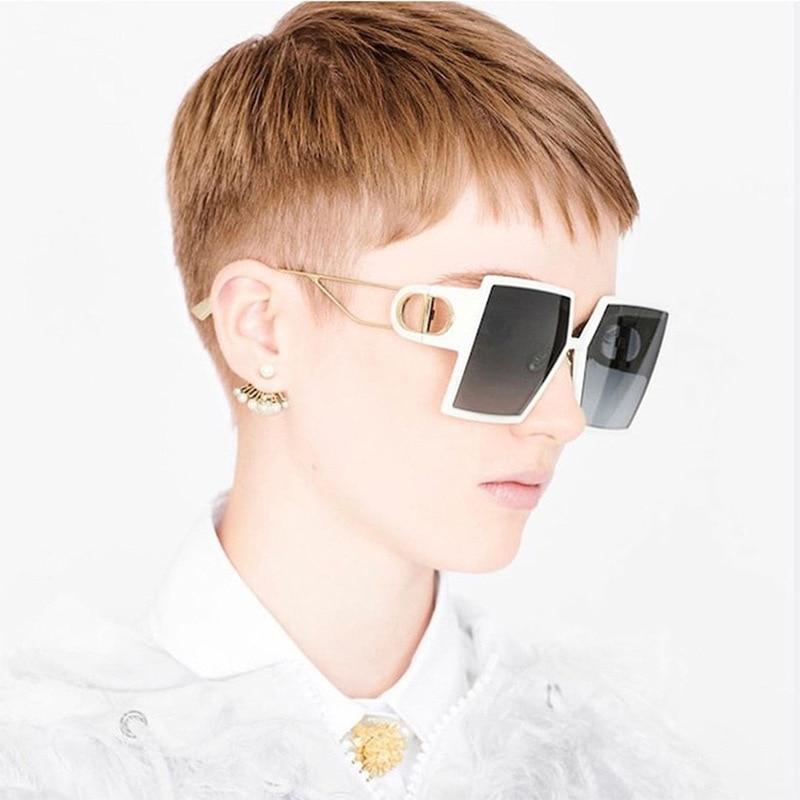 Fashion Protable Big Square Women Gradient Sunglasses