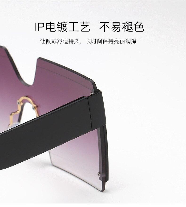 2021 new jointed rimless sunglasses women men oversized personalized glasses