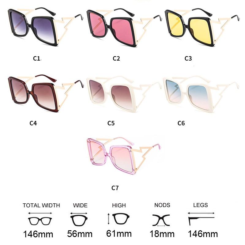 Fashion Oversize Bow Shape Square Sunglasses for Women New Luxury Brand Big Frame Gradient Sun Glasses Female Summer Shades