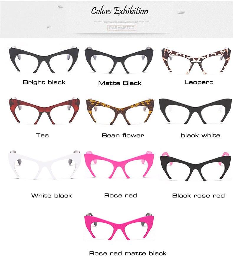 Fashion Retro Half frame Cat eye Women Glasses Frame Can Be Equipped with Myopia Prescription Lens Men Glasses Frame