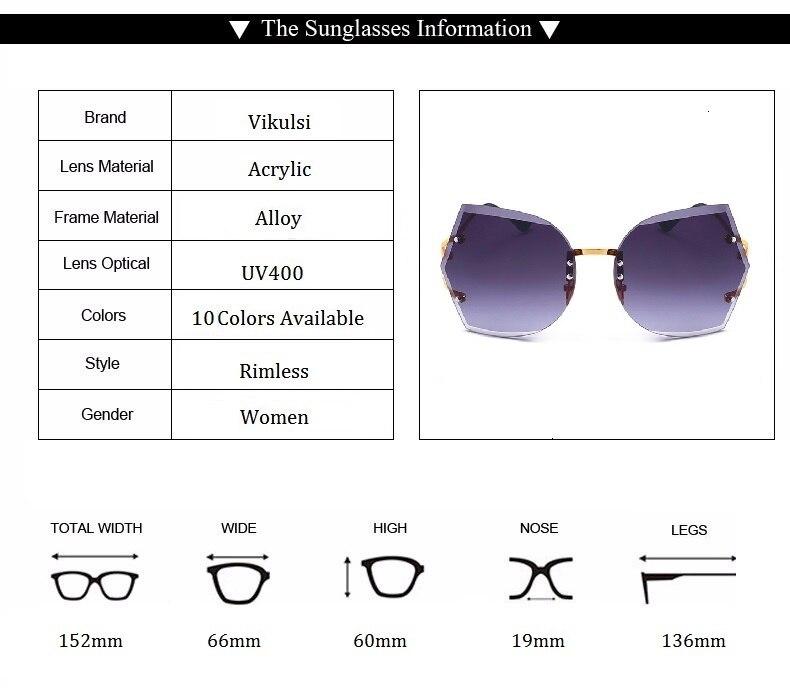 Cat Eye Eyeglasses Women Sunglasses Rimless Clear Eyewear Frame Purple Gradient Elegant Optics Rimless Lady Oversized lunette