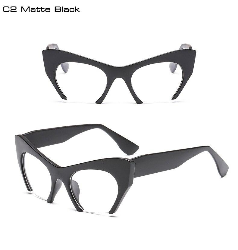 Fashion Retro Half frame Cat eye Women Glasses Frame Can Be Equipped with Myopia Prescription Lens Men Glasses Frame