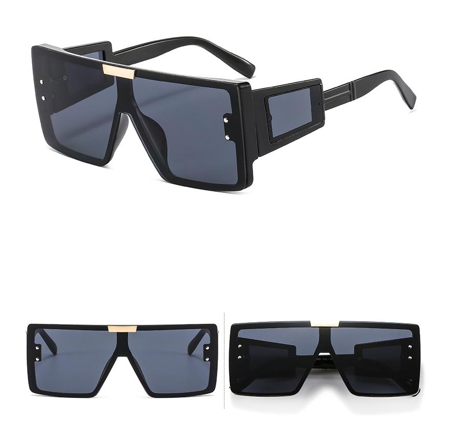 Oversized Square Luxury Sunglasses Brand Designer Fashion One Lens Men Women Shades UV400 Vintage Glasses