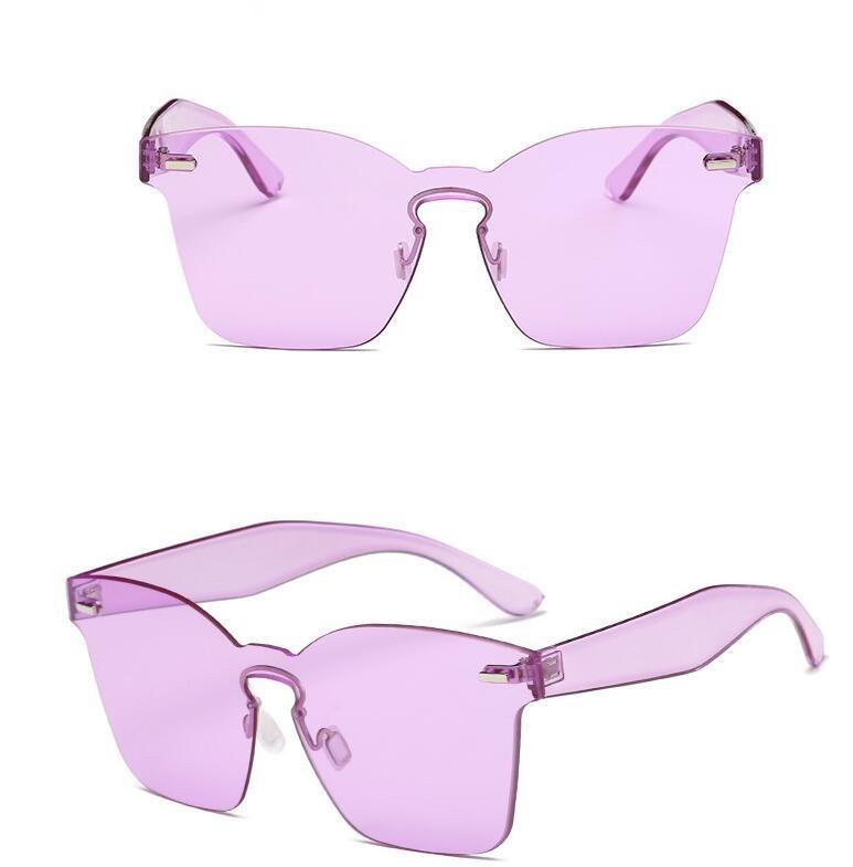 Candy Color Cat Eye Sunglasses Women Clear Lens Big Frame Shades Acetate Eyewear Ladies One Piece Sexy Sun Glasses Female