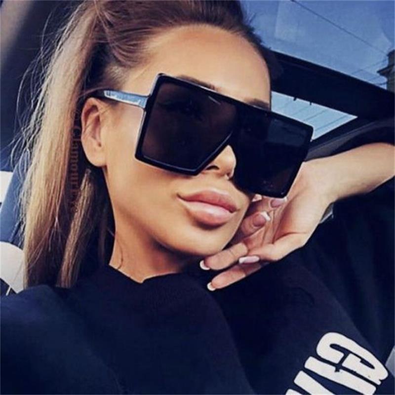 Women Sexy Leopard Big Flat Frame Sunglasses