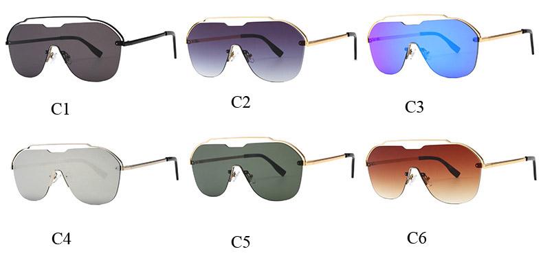 Fashion Trend Oversized Sunglasses Women Sun Glasses Onepiece Windproof Sunglass UV400 Frameless Retro Sunglasses