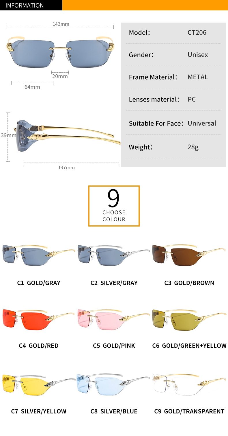 2021 New Arrival Leopard Logo Sunglasses Men Women Fashion Luxury Gradient Lens Alloy Frame Brand Designer Sun Glasses UV400