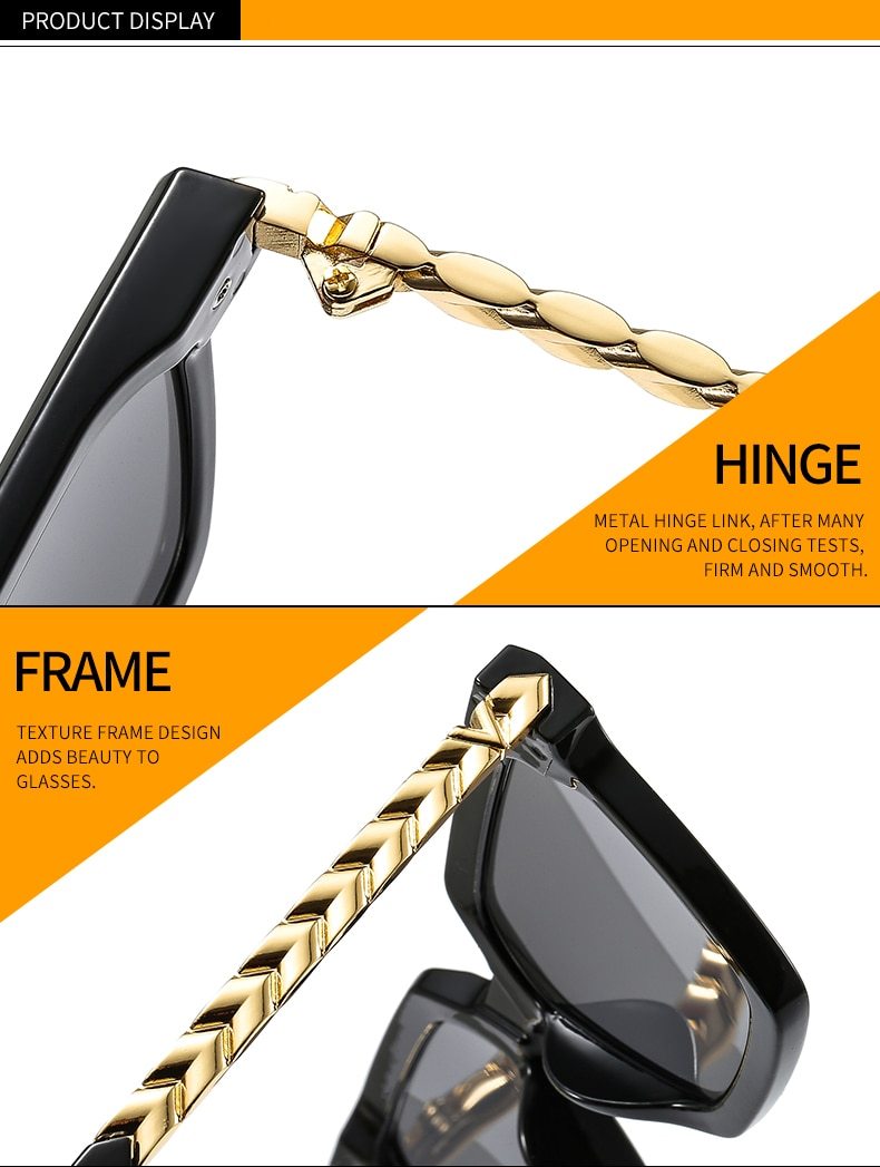 2021 New Fashion Cat Eye Sunglasses Women Men Leopard Black Gradient Lens Metal Luxury Frame Brand Designer Square Sunglasses