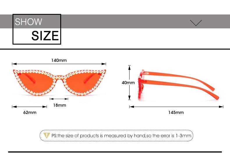 Diamond Rimless Cat eye Sunglasses Women New Rhinestone One Piece Sun Glasses Female Fashion Eyeglasses UV400 O650