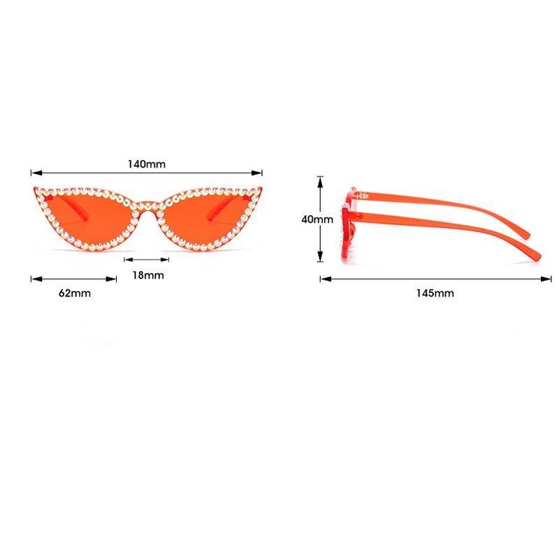 Diamond Rimless Cat eye Sunglasses Women New Rhinestone One Piece Sun Glasses Female Fashion Eyeglasses UV400 O650