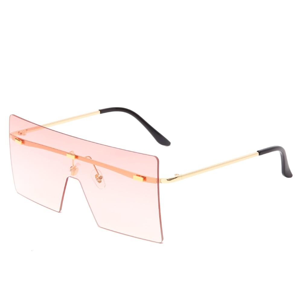 Oversized Rimless Fashion Women Metal Gradient Sun glasses