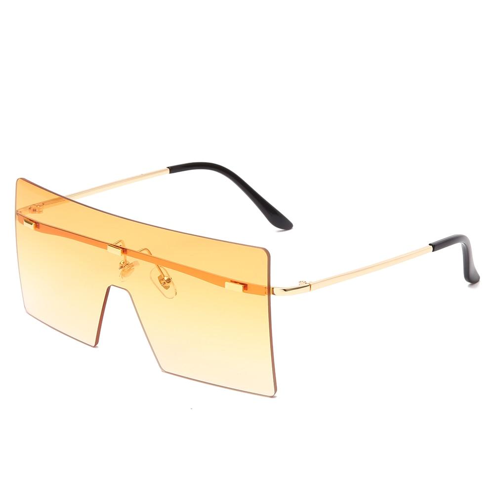 Oversized Rimless Fashion Women Metal Gradient Sun glasses