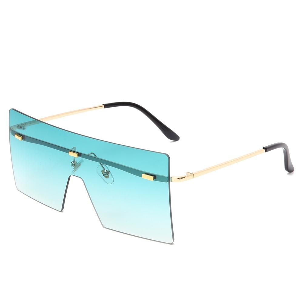 Oversized Rimless Fashion Women Metal Gradient Sun glasses