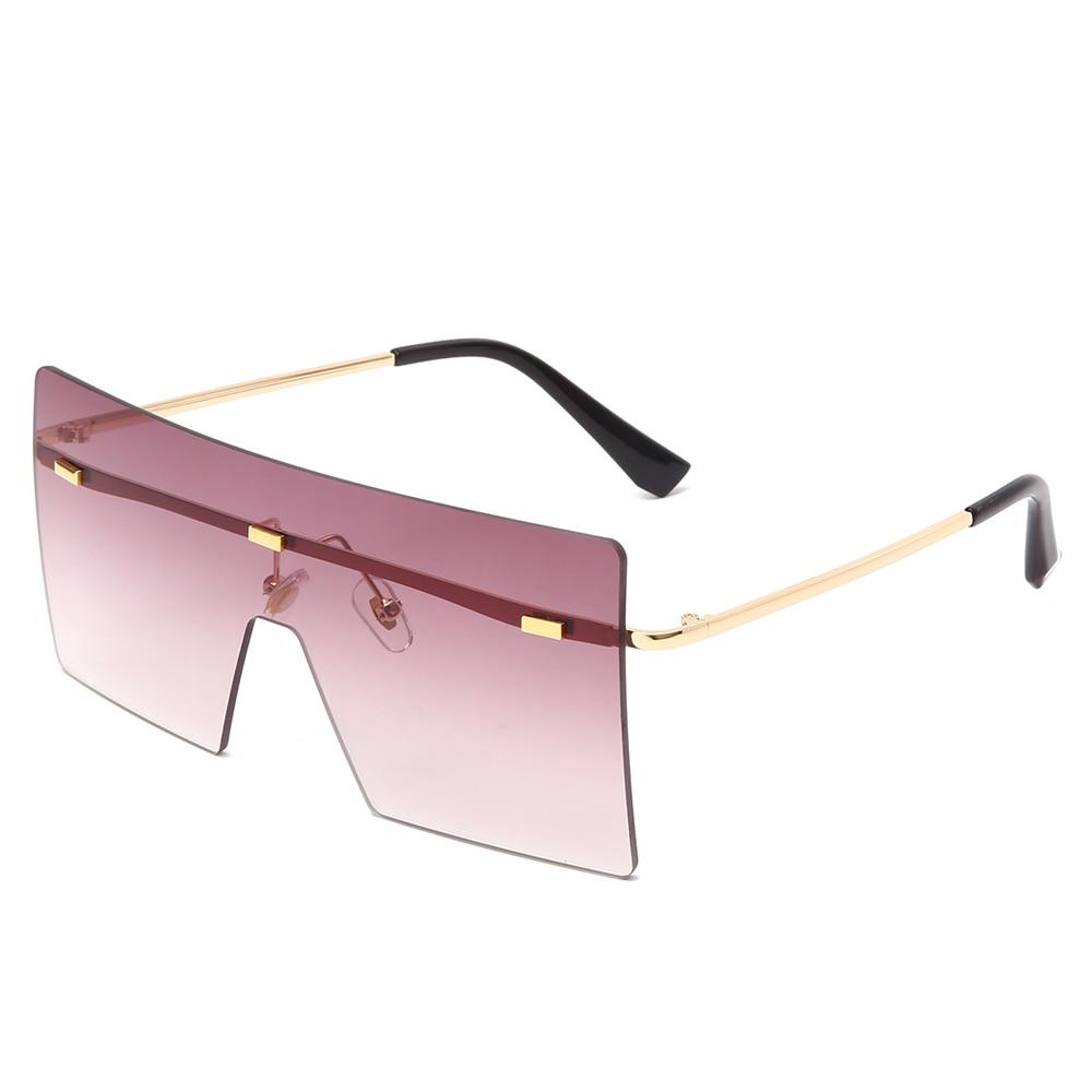 Oversized Rimless Fashion Women Metal Gradient Sun glasses