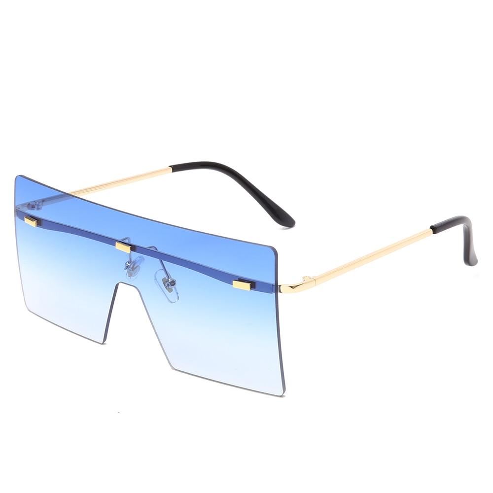 Oversized Rimless Fashion Women Metal Gradient Sun glasses