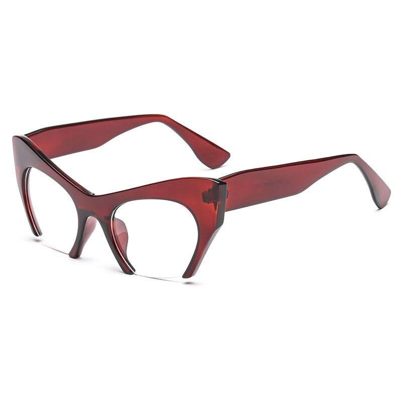 Fashion Retro Half frame Cat eye Women Glasses Frame Can Be Equipped with Myopia Prescription Lens Men Glasses Frame