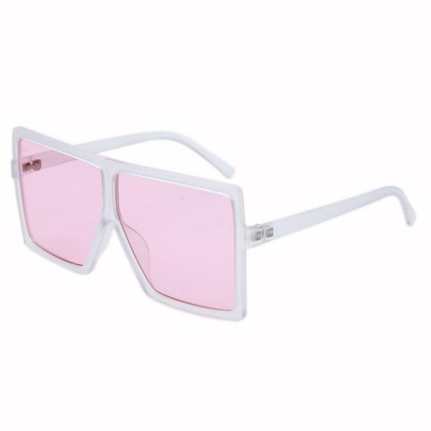 Vintage Oversized Square Sunglasses Women Gradient Shades Flat Top Glasses