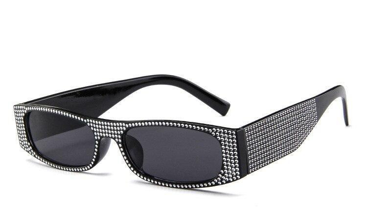 Small Square Women Imitation Diamond Evening Sunglasses