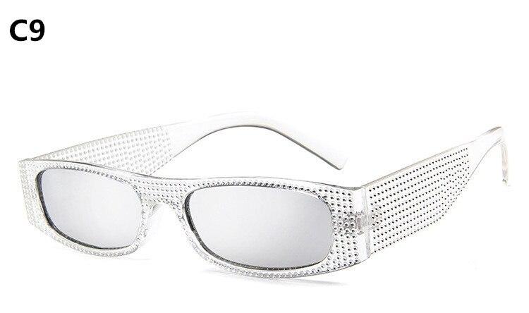 Small Square Women Imitation Diamond Evening Sunglasses