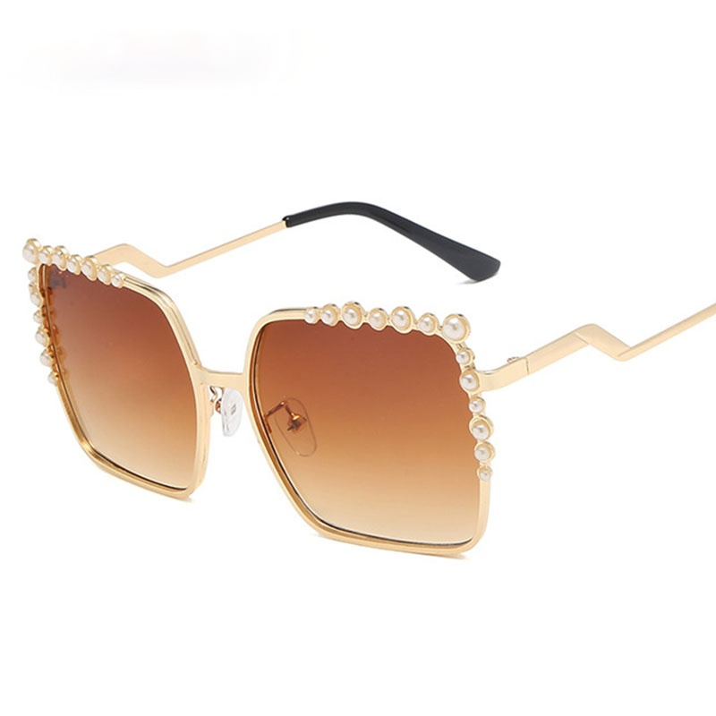 Luxury Pearl Sunglasses Women 2021 New Oversized Square Glasses