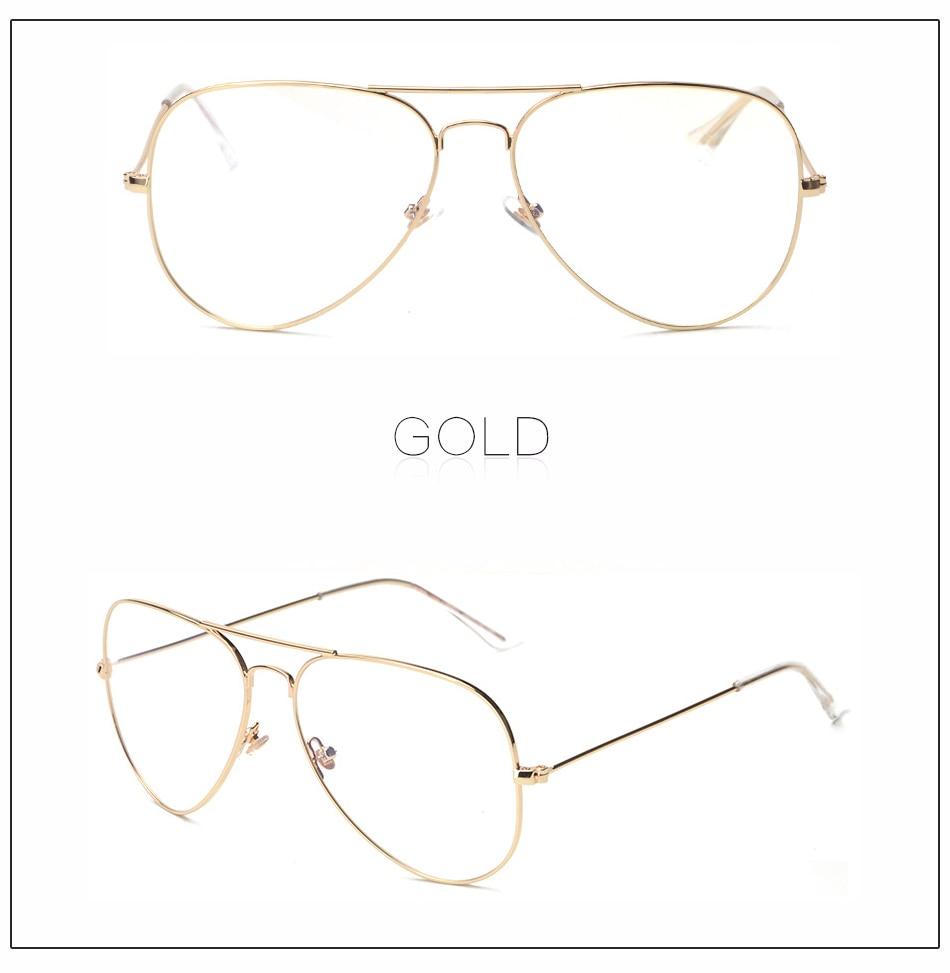 Alloy Gold Frame Glasses Classic Optics Eyeglasses