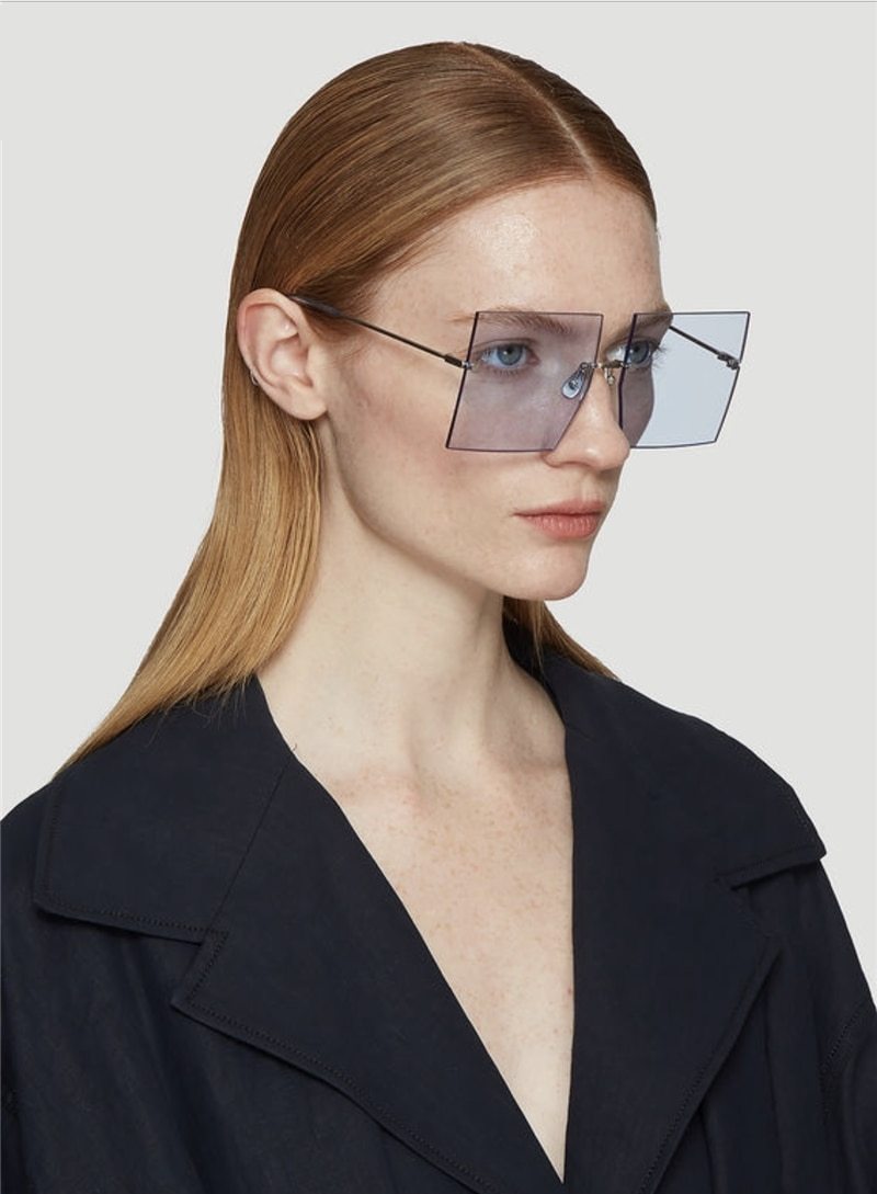 Oversized Rimless Square Sunglasses