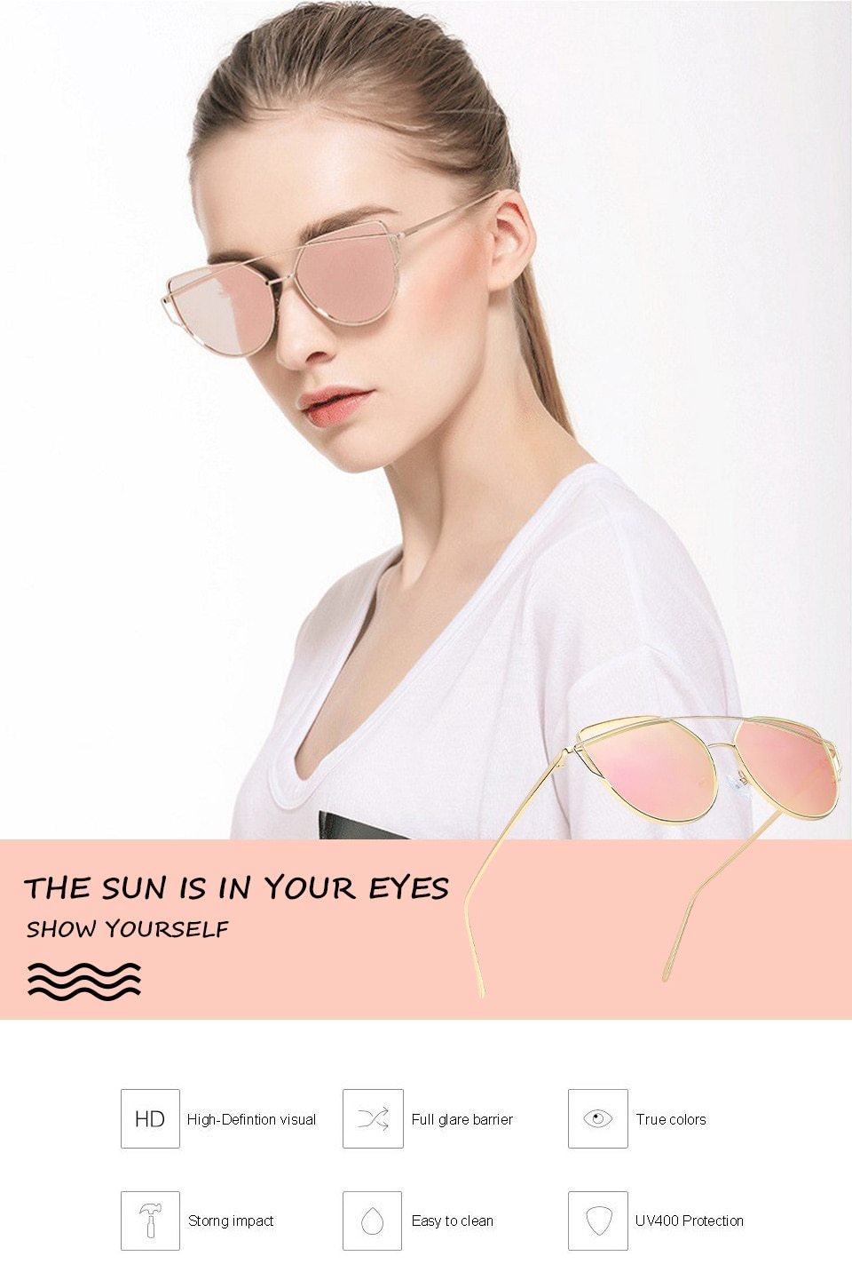 Macarons!Designer Mirror Flat Reflective Sunglasses