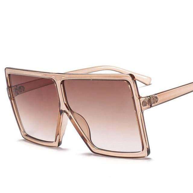 Women Sexy Leopard Big Flat Frame Sunglasses