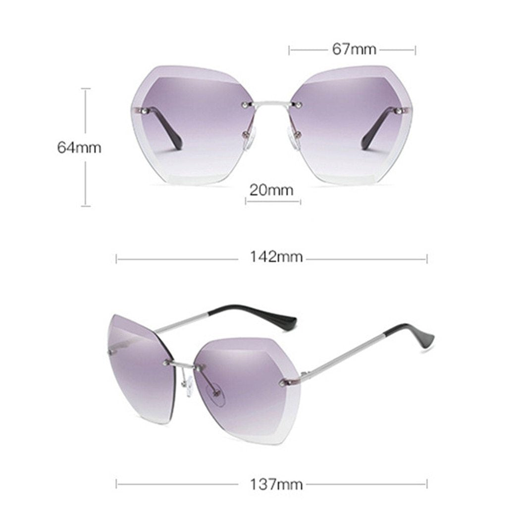 2021 Oversized Rimless Sunglasses