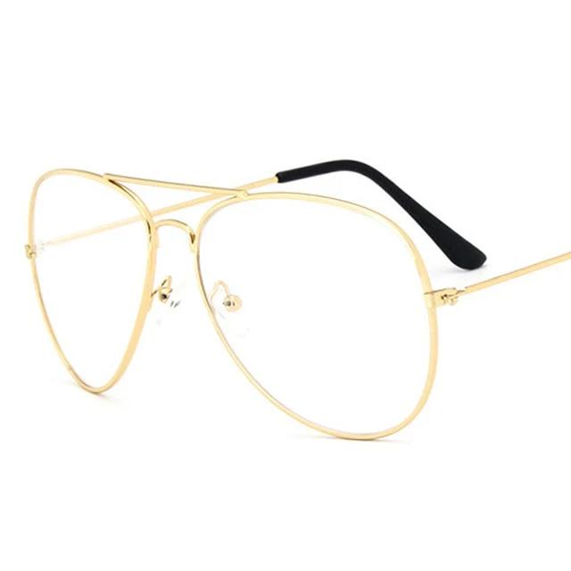 Alloy Gold Frame Glasses Classic Optics Eyeglasses