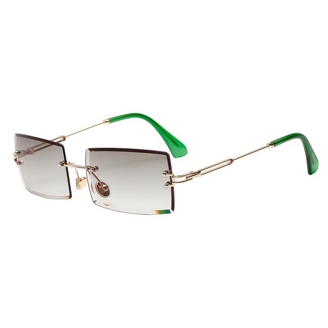 Small Rectangle Rimless Square Glasses