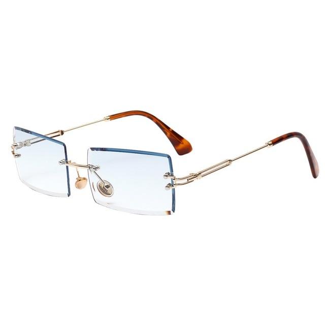 Small Rectangle Rimless Square Glasses