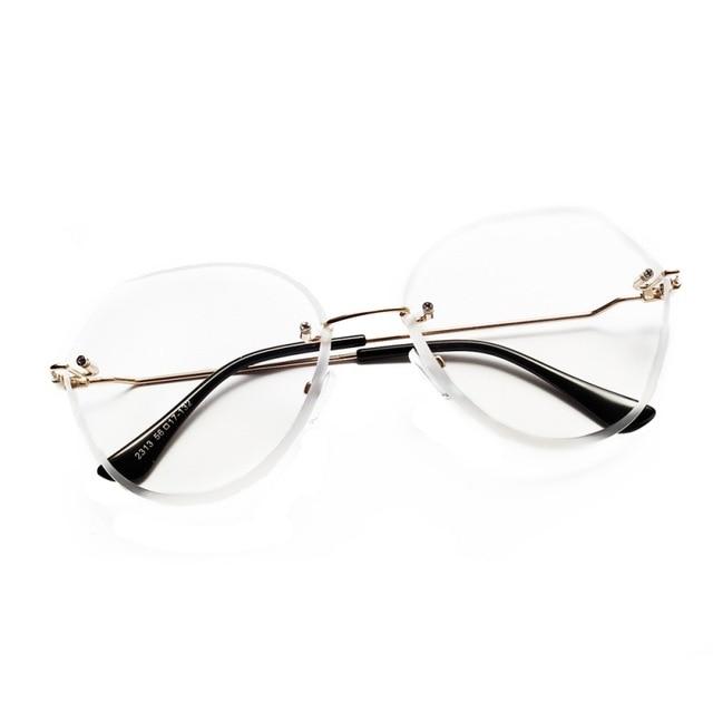 Small Rectangle Rimless Square Glasses