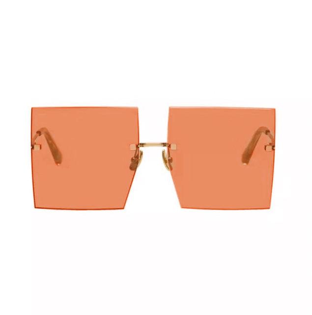 Oversized Rimless Square Sunglasses