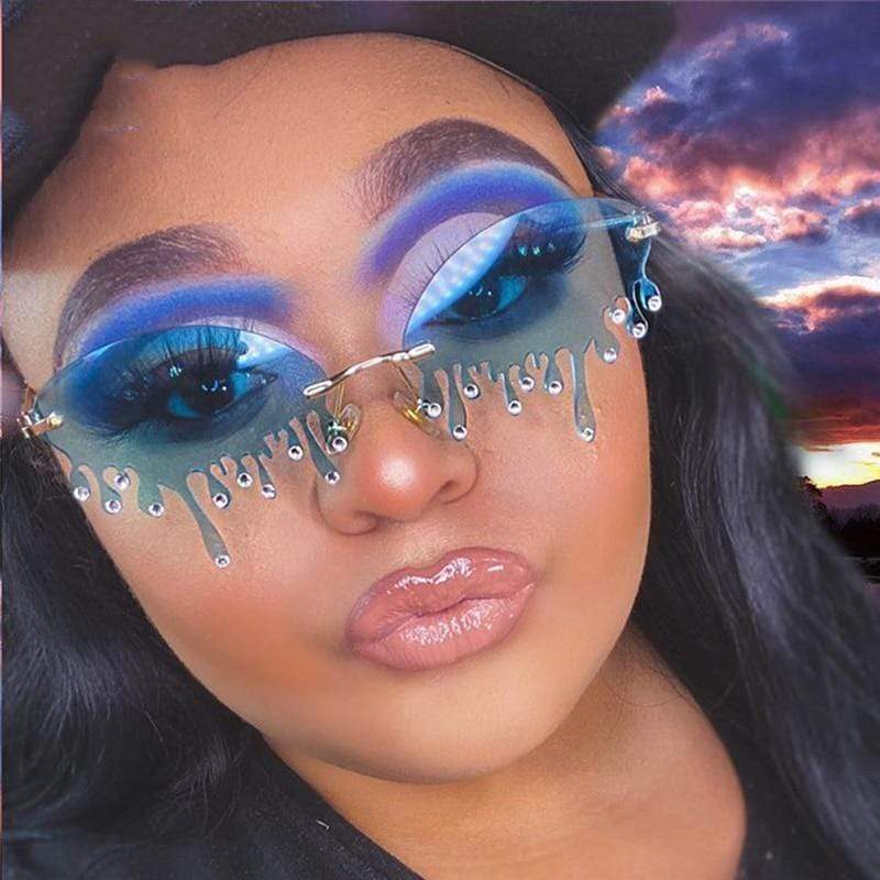 Unique Tears Shape Punk Sunglasses